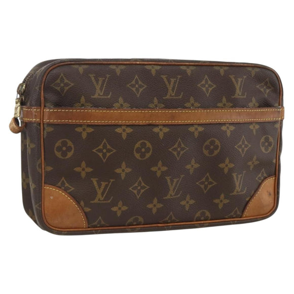 LOUIS VUITTON Monogram Compiegne 28 Clutch Bag M51845 LV Auth ka2849