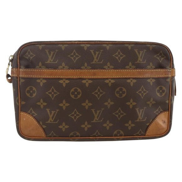 LOUIS VUITTON Monogram Compiegne 28 Clutch Bag M51845 LV Auth ka2849