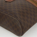 CELINE Macadam Canvas Vanity Hand Bag PVC Leather Brown Gold Auth ka2851-14