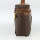 CELINE Macadam Canvas Vanity Hand Bag PVC Leather Brown Gold Auth ka2851-3