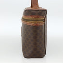 CELINE Macadam Canvas Vanity Hand Bag PVC Leather Brown Gold Auth ka2851-4
