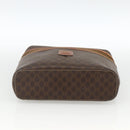 CELINE Macadam Canvas Vanity Hand Bag PVC Leather Brown Gold Auth ka2851-5