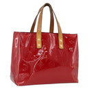 LOUIS VUITTON Monogram Vernis Reade PM Hand Bag Red Rouge M91088 LV Auth ka2852-1