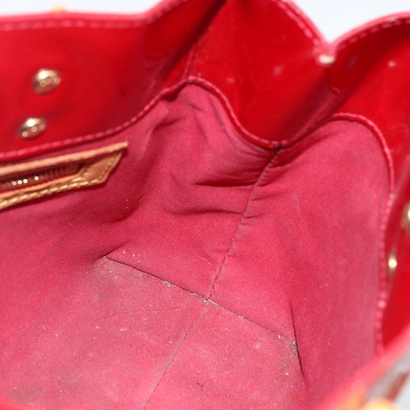 LOUIS VUITTON Monogram Vernis Reade PM Hand Bag Red Rouge M91088 LV Auth ka2852