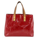 LOUIS VUITTON Monogram Vernis Reade PM Hand Bag Red Rouge M91088 LV Auth ka2852-13