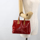 LOUIS VUITTON Monogram Vernis Reade PM Hand Bag Red Rouge M91088 LV Auth ka2852-21