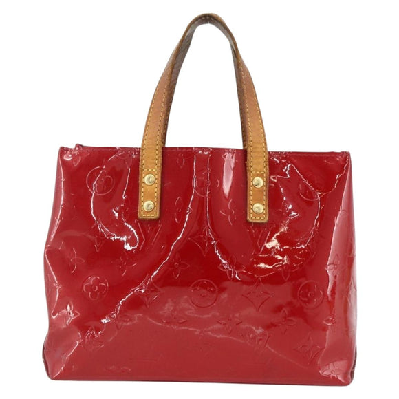 LOUIS VUITTON Monogram Vernis Reade PM Hand Bag Red Rouge M91088 LV Auth ka2852