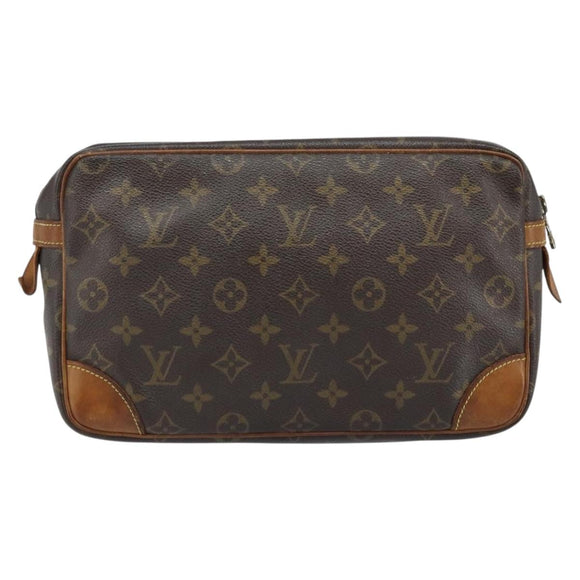 LOUIS VUITTON Monogram Compiegne 28 Clutch Bag M51845 LV Auth ka2859