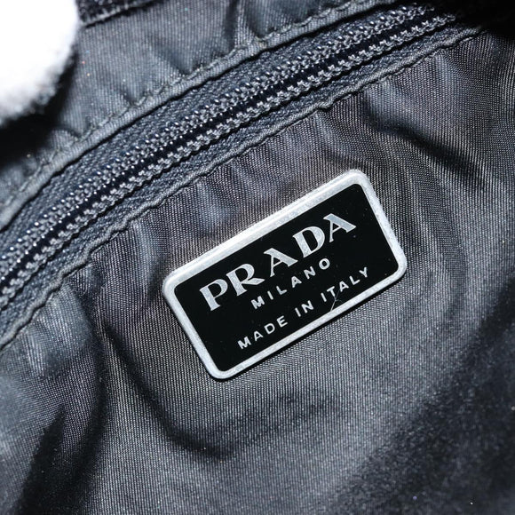 PRADA Shoulder Bag Nylon Black Silver Auth ka2860