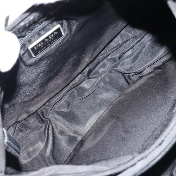 PRADA Shoulder Bag Nylon Black Silver Auth ka2860