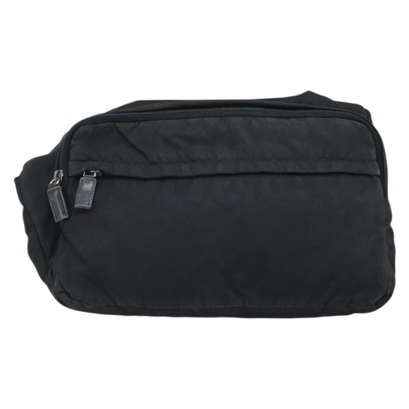 PRADA Shoulder Bag Nylon Black Silver Auth ka2860