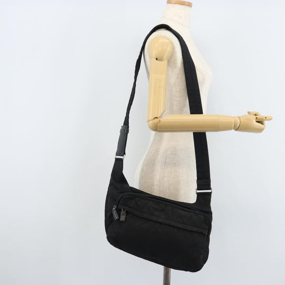 PRADA Shoulder Bag Nylon Black Silver Auth ka2860