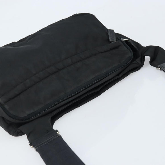 PRADA Shoulder Bag Nylon Black Silver Auth ka2860