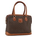 CELINE Macadam Canvas Hand Bag PVC Leather Brown Gold Auth ka2862-1