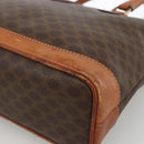 CELINE Macadam Canvas Hand Bag PVC Leather Brown Gold Auth ka2862-9