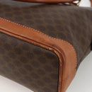 CELINE Macadam Canvas Hand Bag PVC Leather Brown Gold Auth ka2862-15