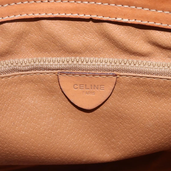 CELINE Macadam Canvas Hand Bag PVC Leather Brown Gold Auth ka2862