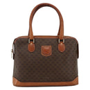 CELINE Macadam Canvas Hand Bag PVC Leather Brown Gold Auth ka2862-13