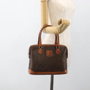 CELINE Macadam Canvas Hand Bag PVC Leather Brown Gold Auth ka2862-23