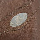FENDI Celeria Shoulder Bag Leather Brown Silver Auth ka2864-17