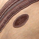 FENDI Celeria Shoulder Bag Leather Brown Silver Auth ka2864-18