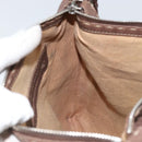FENDI Celeria Shoulder Bag Leather Brown Silver Auth ka2864-19
