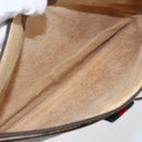 GUCCI GG Supreme Web Sherry Line Bag PVC Beige Gold Red 904 02 026 Auth ka287-10