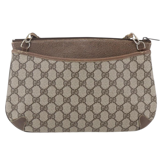 GUCCI GG Supreme Web Sherry Line Bag PVC Beige Gold Red 904 02 026 Auth ka287