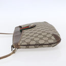 GUCCI GG Supreme Web Sherry Line Bag PVC Beige Gold Red 904 02 026 Auth ka287-3