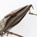 GUCCI GG Supreme Web Sherry Line Bag PVC Beige Gold Red 904 02 026 Auth ka287-6