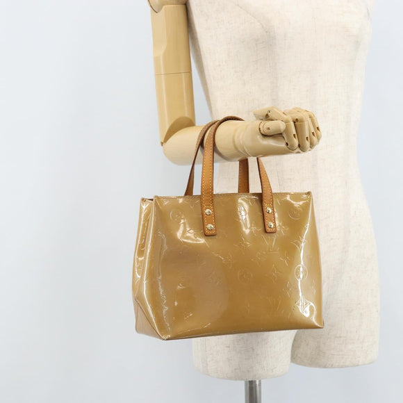 LOUIS VUITTON Monogram Vernis Reade PM Hand Bag Noisette M91334 LV Auth ka2870