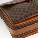 CELINE Macadam Canvas Shoulder Bag PVC Leather Brown Gold Auth ka2871-15