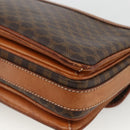 CELINE Macadam Canvas Shoulder Bag PVC Leather Brown Gold Auth ka2871-16