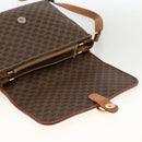 CELINE Macadam Canvas Shoulder Bag PVC Leather Brown Gold Auth ka2871-10