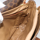 CELINE Macadam Canvas Shoulder Bag PVC Leather Brown Gold Auth ka2871-18