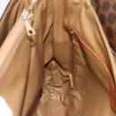 CELINE Macadam Canvas Shoulder Bag PVC Leather Brown Gold Auth ka2871-19