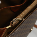 CELINE Macadam Canvas Shoulder Bag PVC Leather Brown Gold Auth ka2871-22