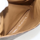 CELINE Macadam Canvas Shoulder Bag PVC Leather Brown Gold Auth ka2871-24