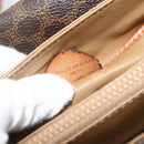 CELINE Macadam Canvas Shoulder Bag PVC Leather Brown Gold Auth ka2871-12