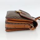 CELINE Macadam Canvas Shoulder Bag PVC Leather Brown Gold Auth ka2871-4