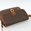 CELINE Macadam Canvas Shoulder Bag PVC Leather Brown Gold Auth ka2871-6