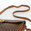 CELINE Macadam Canvas Shoulder Bag PVC Leather Brown Gold Auth ka2871-8