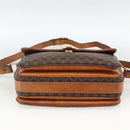 CELINE Macadam Canvas Shoulder Bag PVC Leather Brown Gold Auth ka2871-5