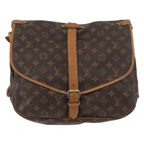 LOUIS VUITTON Monogram Saumur 35 Shoulder Bag M42254 LV Auth ka2872