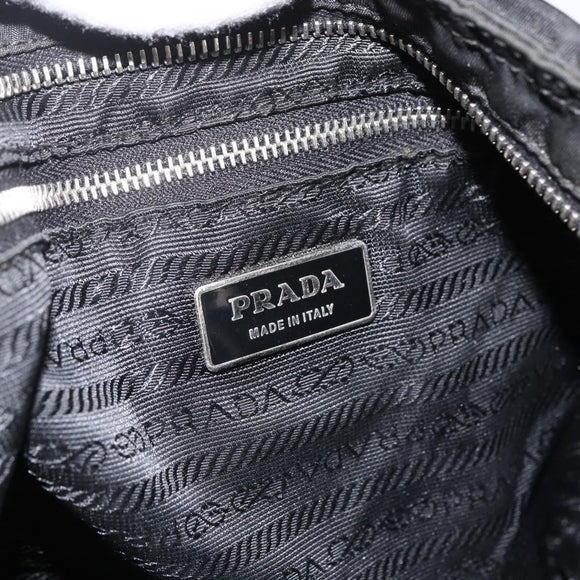 PRADA Handtasche Nylon Schwarz Silber Auth ka2874