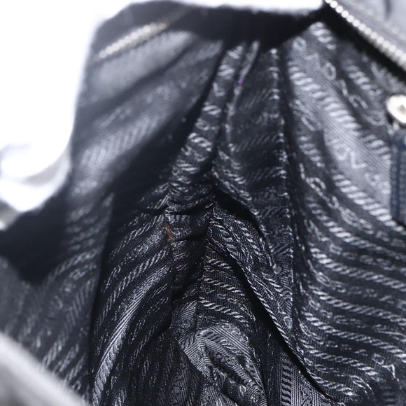 PRADA Handtasche Nylon Schwarz Silber Auth ka2874