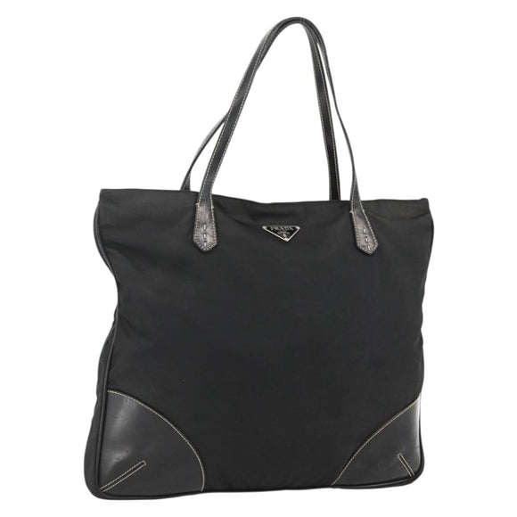 PRADA Handtasche Nylon Schwarz Silber Auth ka2874