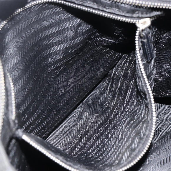 PRADA Handtasche Nylon Schwarz Silber Auth ka2874