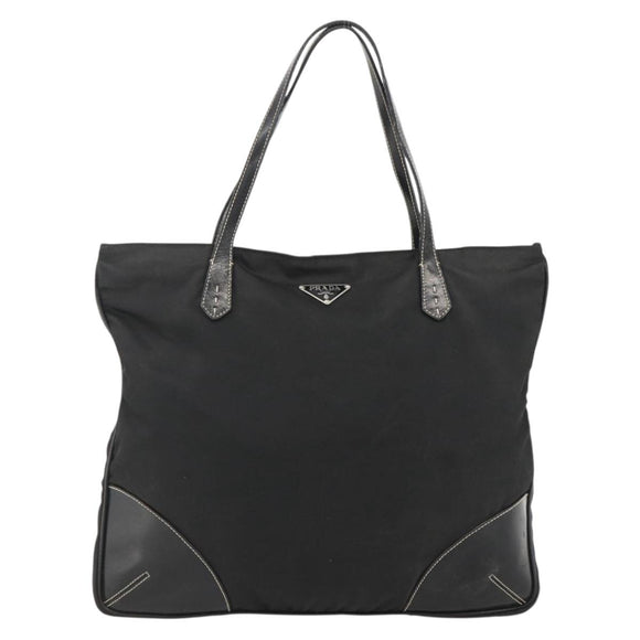 PRADA Handtasche Nylon Schwarz Silber Auth ka2874