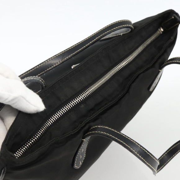 PRADA Handtasche Nylon Schwarz Silber Auth ka2874